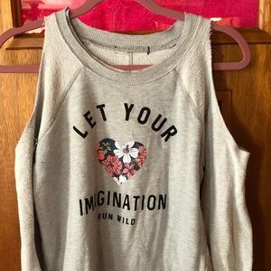 Gray cold shoulder sweatshirt size small